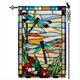 thumbnail image 1 of Bandera de Jardín de Libélula, Estilo de Vidrio, Flores, Bandera de Jardín, Vertical, Doble Cara, Rústico, Tierras de Cultivo, Arpillera, Decoración Al Aire Libre, 1 of 5