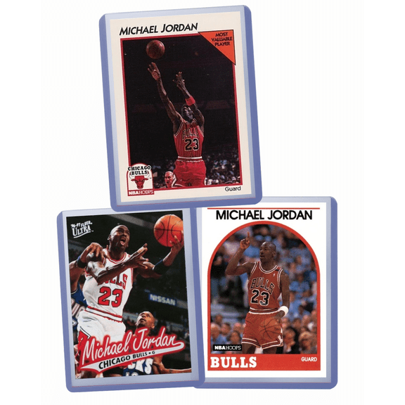 Michael Jordan MJ (3) Assorted Basketball Cards Bundle - Chicago Bulls Trading Cards - MVP # 23