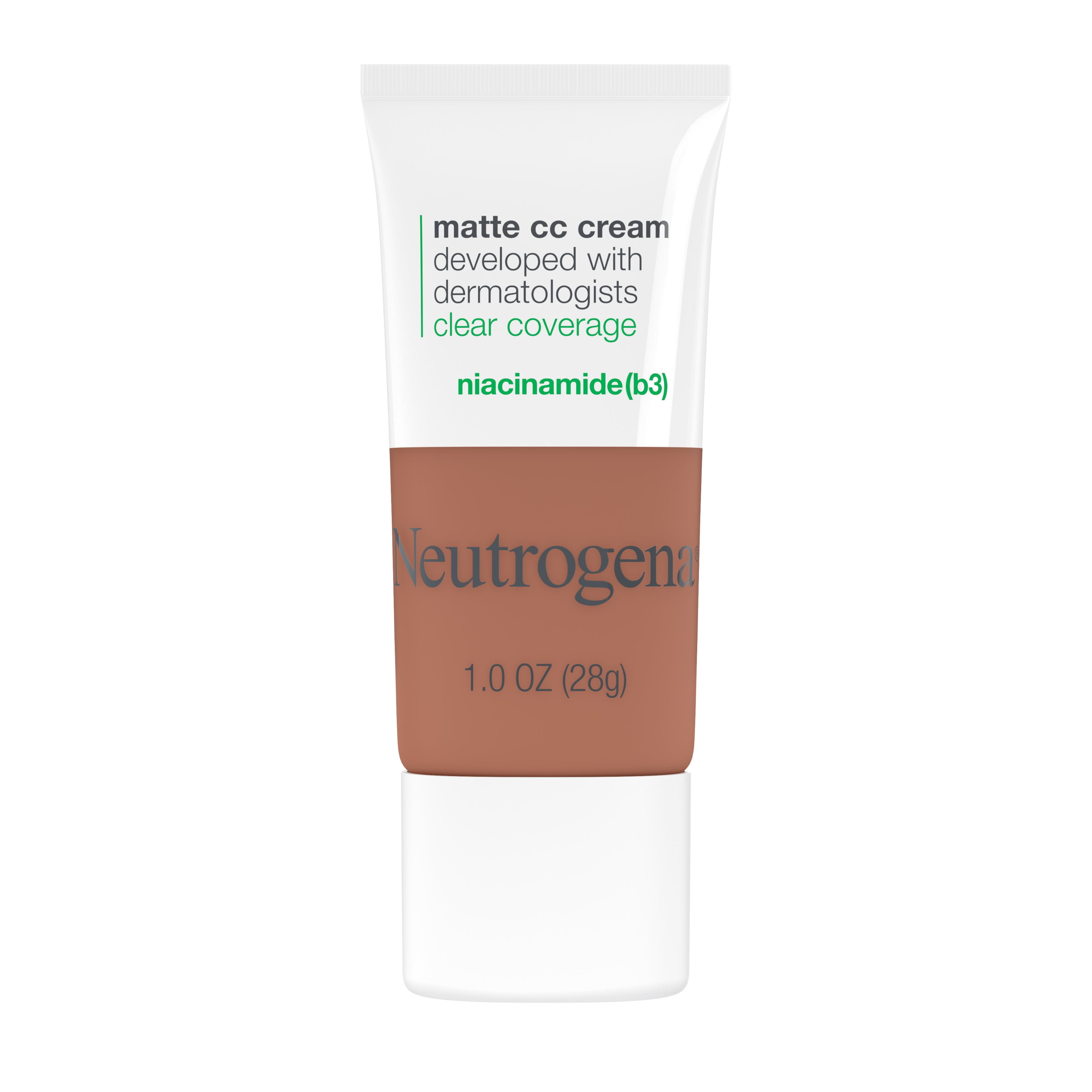 Neutrogena Clear Coverage Flawless Matte CC Cream, Amber, 1 oz