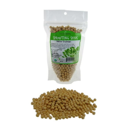 Dried Soy Beans- Organic Sprouting Seed - 1/2 Lbs (8 Oz.) - High Germination Rate - Soybeans for Seed, Sprouting Sprouts, Making Soymilk & Tofu, Food (Best Soya Milk Singapore)