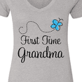 thumbnail image 4 of Inktastic First Time Grandma Butterfly Women's V-Neck T-Shirt, 4 of 5