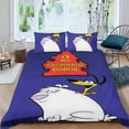 thumbnail image 2 of 2 Perros Estúpidos Conjunto de sábanas temático, trío de piezas, cómodo y amigable con la piel, diseño único, regalo de decoración para el hogar para familiares, amigos y fans,140cm *210cm, 2 of 6