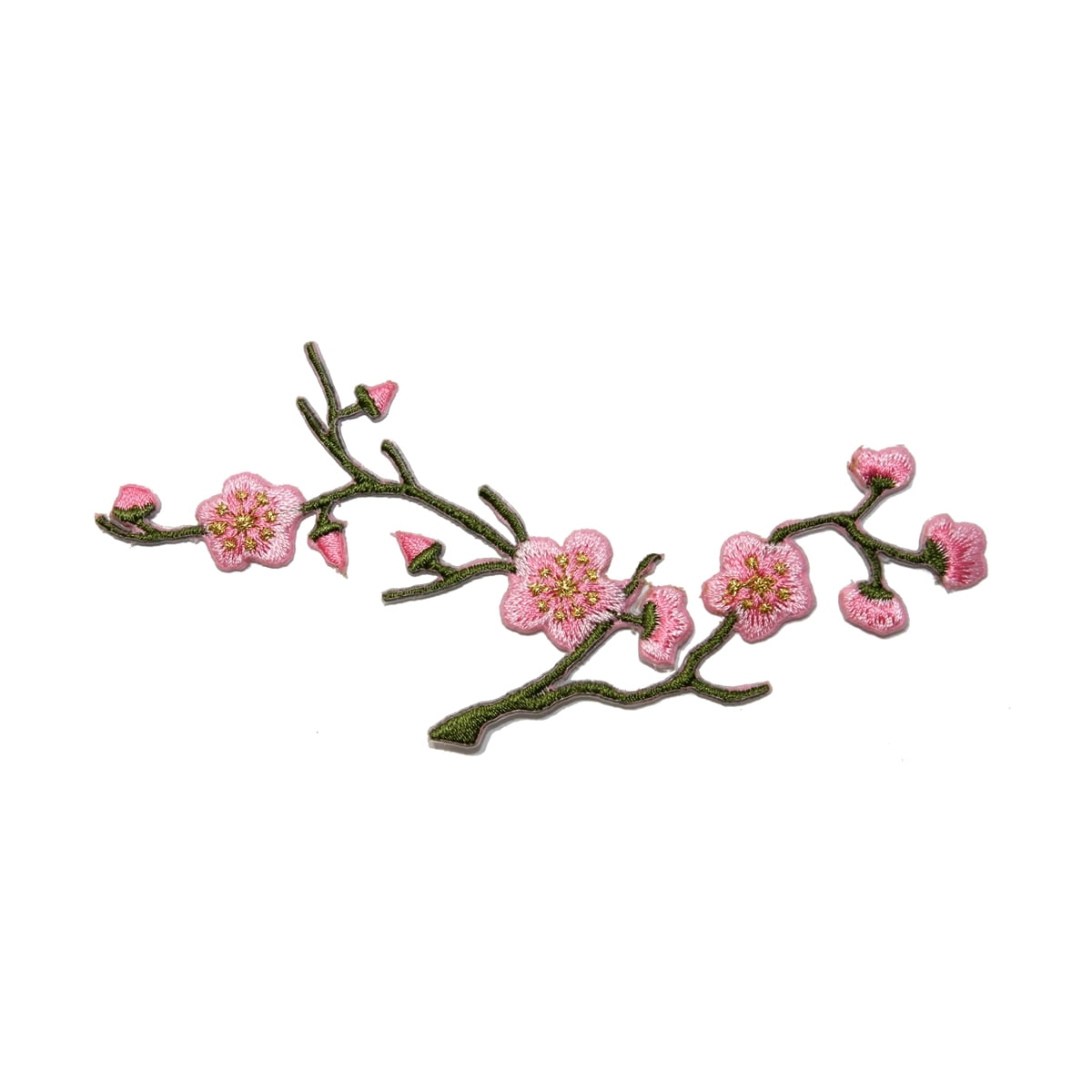 ID 6262 Cherry Blossom Branch Patch Flower Tree Embroidered Iron On