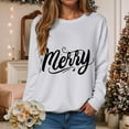 thumbnail image 2 of larppty Merry Sweatshirts for Women Christmas Crewneck Sweaters Letter Pullover Winter Tops Fashion Outfits (Light Gray, L), 2 of 6