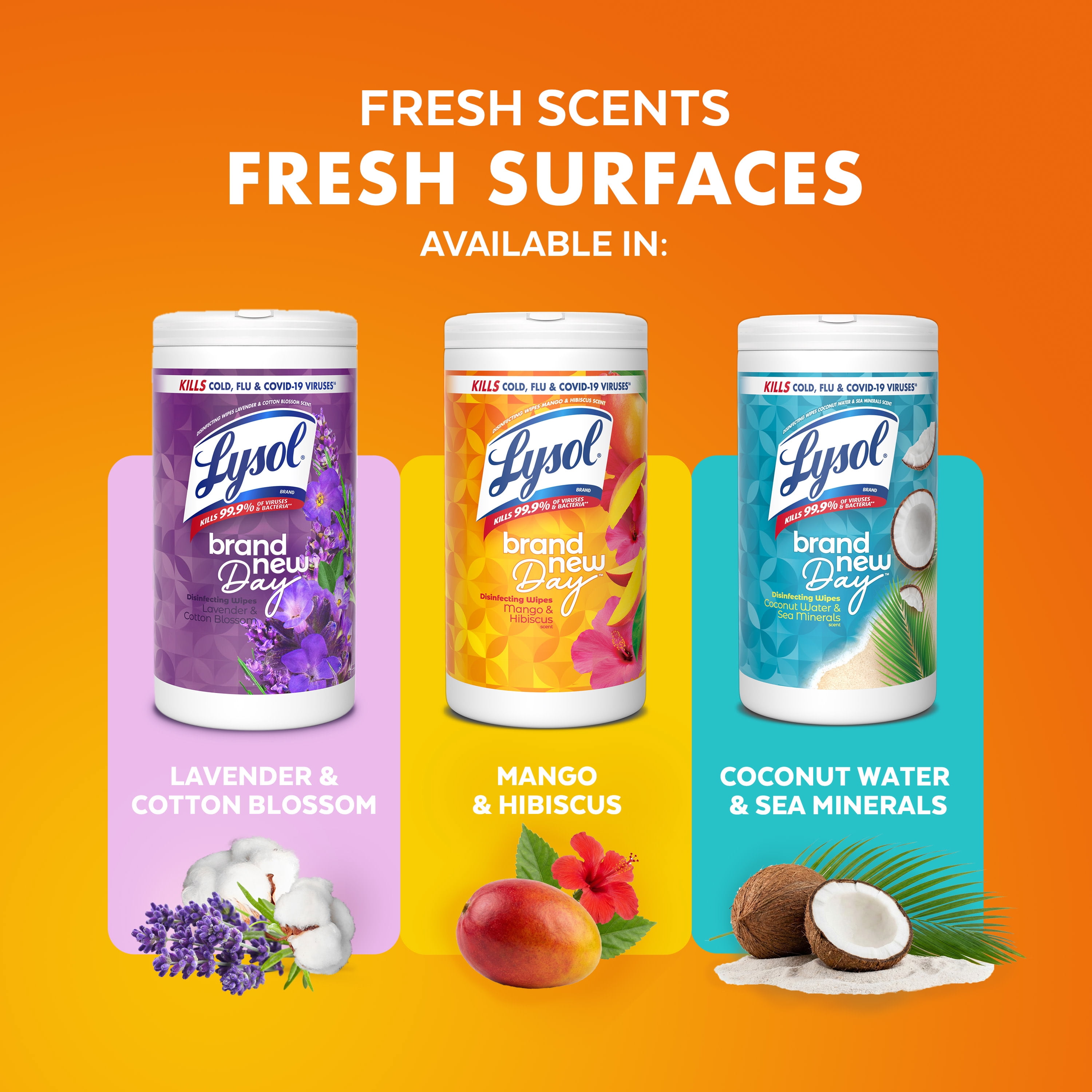 Lysol Disinfecting Wipes, All Purpose Cleaner, Multi Surface Antibacterial Cleaning Wipes, Cleaning Supplies, Mango & Hibiscus Scent, 35 Count