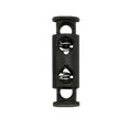 thumbnail image 1 of Guardurnaity 100 piezas Tapón de plástico Ropa Cordón Cordón Bloqueo Topes Solo Doble Agujero Frijol Toggle Paracord Bag Negro 2.50.8 Type2 NO2, 1 of 6