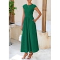 thumbnail image 3 of Vestido PRETTYGARDEN para mujer 2025, casual, casual, maxi, verde oscuro, 3 of 9