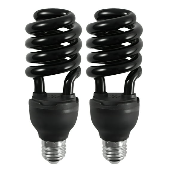 HIBIBUD Black Light Bulb/Spiral Blacklight/Perfect for Halloween/Trapping Pests/20 Watts/110 Volts/365nm/E27/1 Count(Pack of 2)