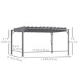 thumbnail image 3 of Outsunny Pergola Extérieure à Lames 12,8 Pieds x 9,7 Pieds avec Toit Rétractable, Gris, 3 of 10
