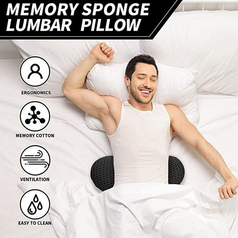 Lumbar Support Pillow Ergonomic Memory Foam Lumbar Pillow, Relieve