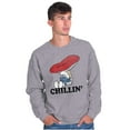 thumbnail image 4 of Smurf Mushroom Chillin' Retro Cartoon Sweatshirt for Men or Women Brisco Brands S, 4 of 5