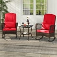 thumbnail image 2 of GVN Backyard Furniture Sets,Outdoor Furniture Sets,3 Pieces Rocking Bistro Set with 2-Tier Coffee Table-Red, 2 of 10