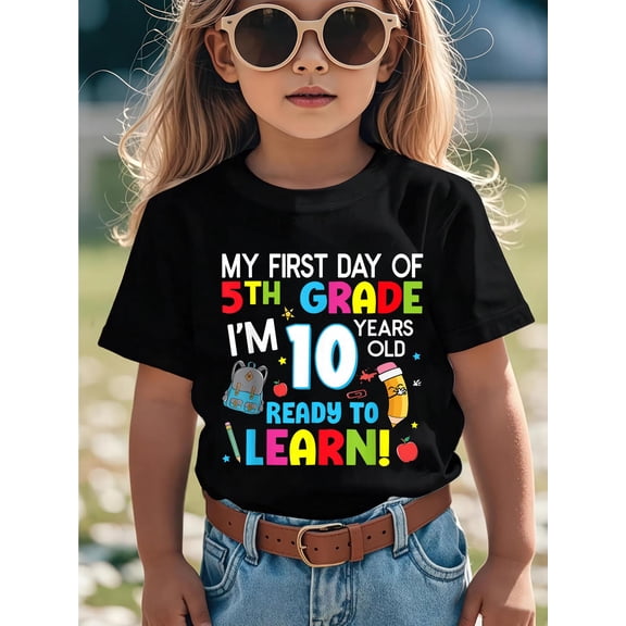 My First Day Of 5th Grade Back to school 5th Grade Girls Boy Kids T-Shirt
