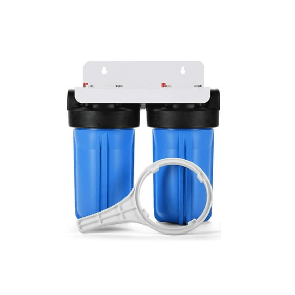 Dual Big Blue Water Filter System   Bracket (10"x4.5") - 1" Ports