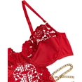 thumbnail image 2 of Sexy Pu Leather Strappy Underwire Garter Belt Lingerie Set, 2 of 6
