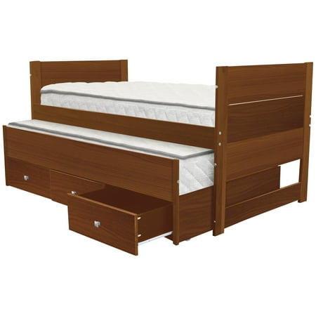 Staunton 3 3/4' King - Bedz King All in One Twin Bed with Twin Trundle and 3 Built in Drawers Expresso