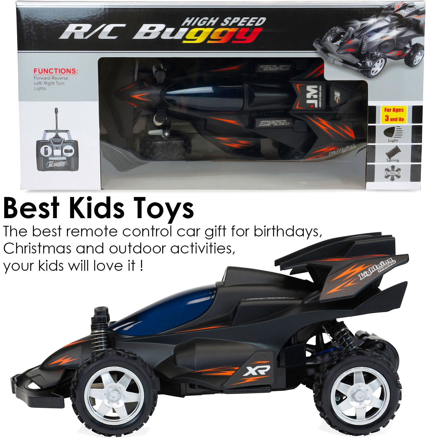 Remote Control Elite Convertible Racer with Authentic Sounds, Flashing Lights, and Functional Doors for Kids