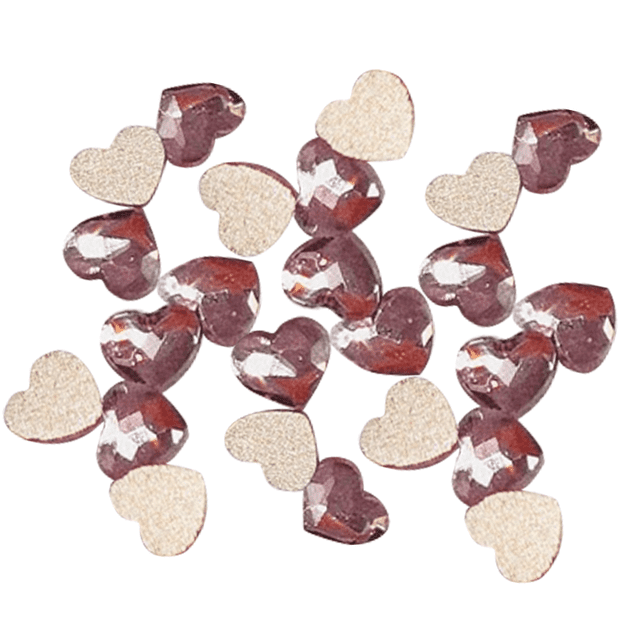 Arte de uñas 3D plano con corazón de cristal, uñas decoradas con joyas de brillo de diamantes de imitación de diamantes Adepaton Uñas Postizas y Decoración