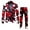 Red, variant on ZHOUCHANKIDS Men's Valentine's Day Printed Suit Set Two Piece Formal Attire with Rose Design Jacket and Trousers Beige S