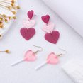 thumbnail image 3 of 2 pares de pendientes de corazón cuelgan lindos pendientes colgantes de amor pendientes de San Valentín accesorios de mujer, 3 of 7