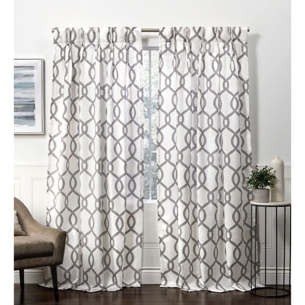 Exclusive Home Kochi Linen Blend Pinch Pleat Curtain Panel Pair