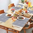 thumbnail image 2 of Blue Traditional Floral and Vine Pattern Summer Placemats Table Placemats Set Of 4-Linen Kitchen Washable Placemats Table Mats 11.8"x17.7" Non-Slip Heat Resistant, 2 of 6