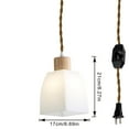 thumbnail image 7 of Kiven Plug-in Pendant Light, Modern Hanging Light with Glass Lampshade and 15FT Plug in Cord, Dimmable Ceiling Pendant Light, 7 of 7