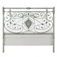 Bowery Hill Transitional Metal Queen Sleigh Bed Brushed in White