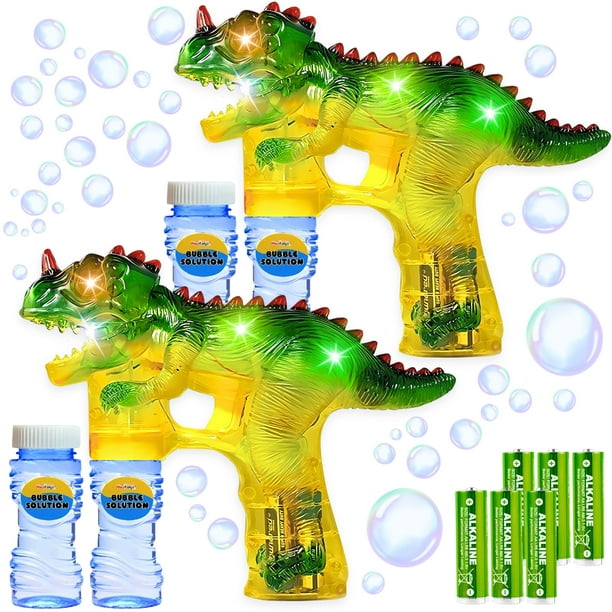 Juego de 2 pistolas de burbujas con forma de dinosaurio de Haktoys con pilas y recambios Haktoys Haktoys