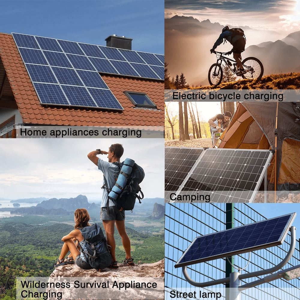 200W Solar Panel Kit, 18V 100A Solar Charge Controller Dual USB Outputs Portable Waterproof Solar Panel Set for Boat Camping Motorcycle Home Outdoor Lights RV Camera Generators