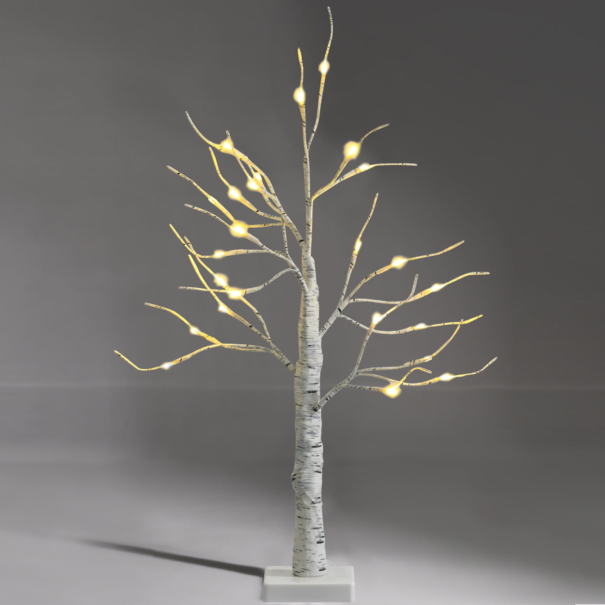 pre lit silver birch twig tree