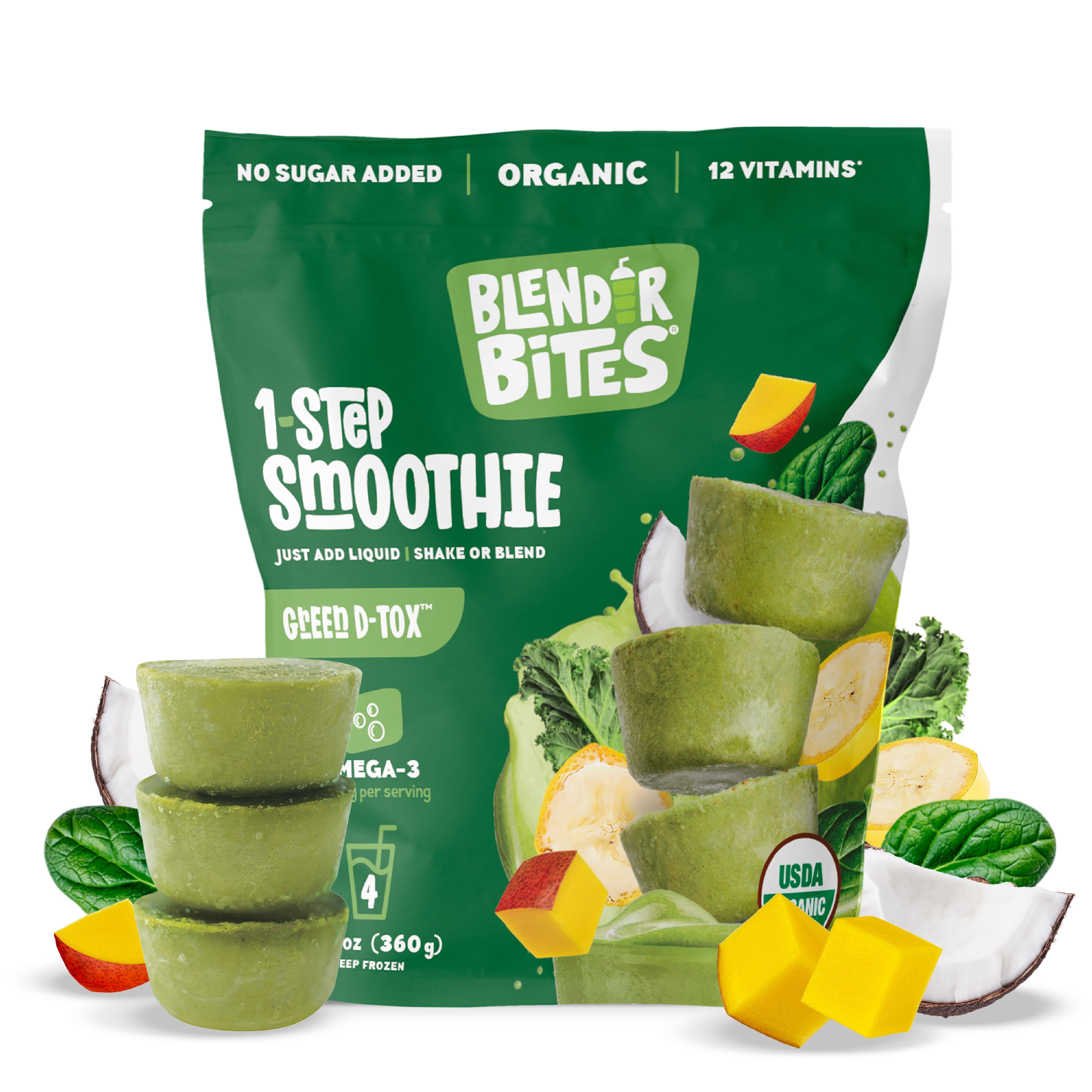 Blender Bites 1-Step Frozen Green D-Tox Smoothie, Organic 12.7 oz