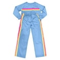 thumbnail image 4 of Women 2 Piece Sweatsuit Rainbow Striped Sweatshirts and Drawstring High Waist Sweatpants Sets Fall Color Block Loose Tracksuits, 4 of 4