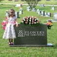 thumbnail image 6 of Sympathy Silks Artificial Cemetery Flowers 30" Cream and Pink Rose Buds Saddle for Headstone, 6 of 9