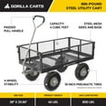 thumbnail image 2 of Gorilla Carts Steel Utility Cart Heavy-Duty Wagon - 4 Cu Ft, 800 lb, Black — Residential Use, Standard Application, 2 of 8