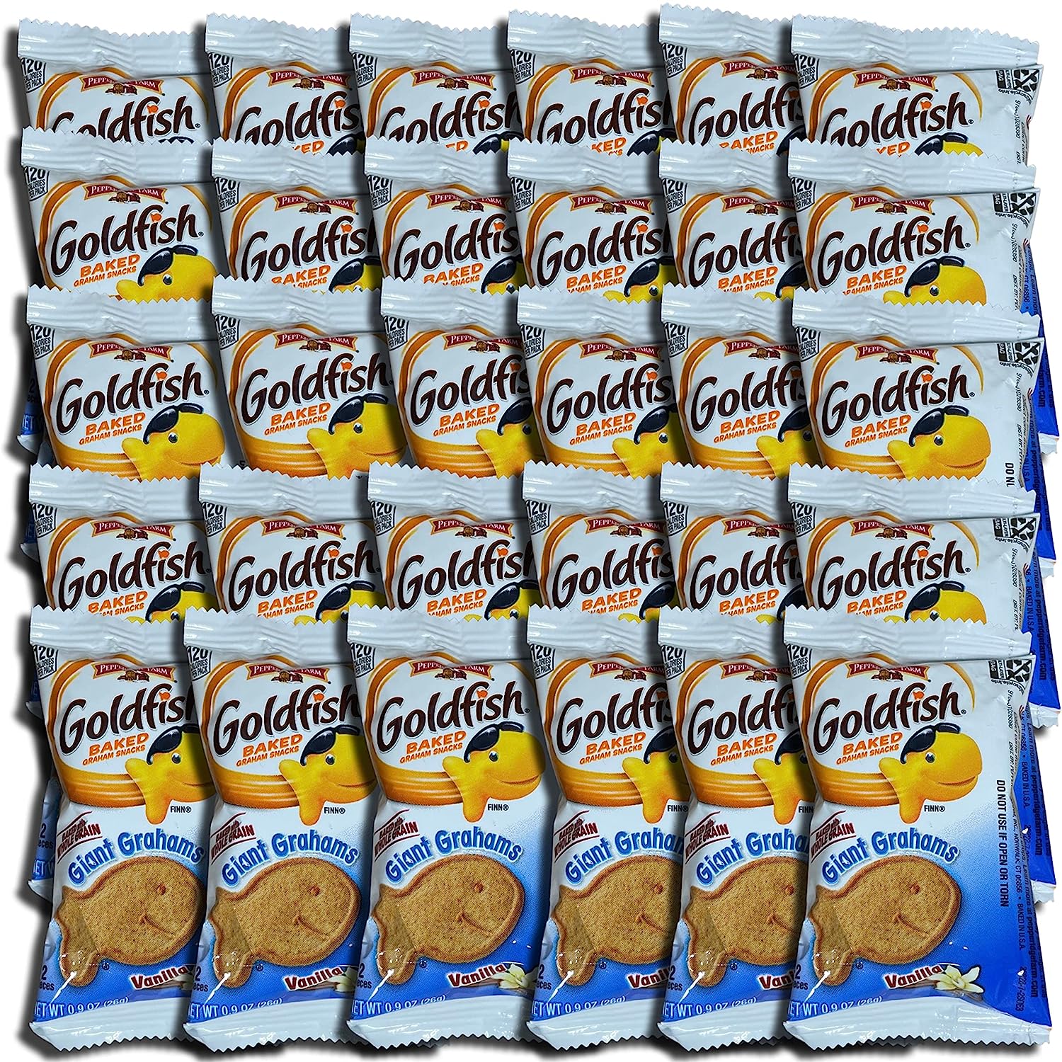 Giant Grahams Shaped Goldfish Vanilla .9 Ounce Of 30 Pack