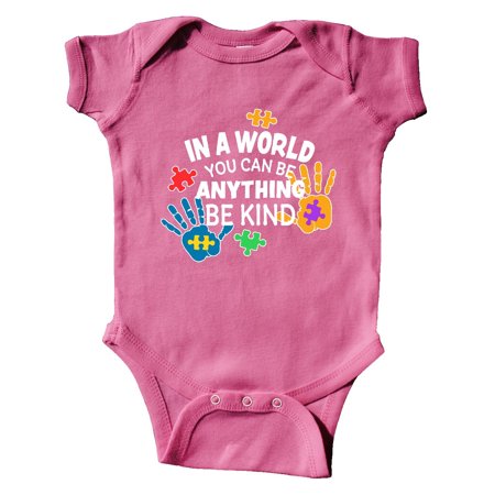 

Inktastic In a World You Can Be Anything Be Kind Autism Awareness Gift Baby Boy or Baby Girl Bodysuit