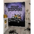 thumbnail image 4 of Happy Halloween Shower Curtain Set ，Waterproof Fabric Shower Curtains Purple Truck Pumpkin Skull Crow Bug Black Shower Curtains for Bathroom,Bathroom Decor 72"x84", 4 of 6