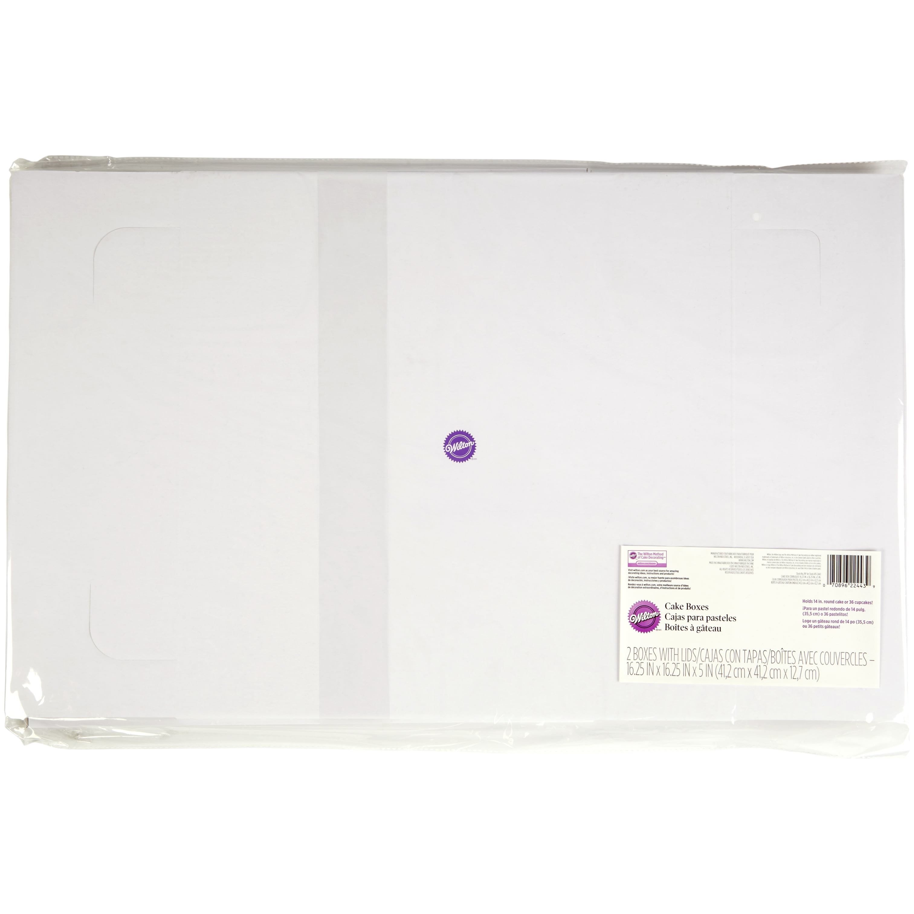2 Pack Wilton White Square Corrugated Cake Box 16 X 16 X 5 Inch