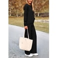 thumbnail image 3 of Conjunto Deportivo Mujer PRETTYGARDEN Sudadera con Capucha y Pantalones Cargo Negro L, 3 of 8