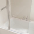 thumbnail image 6 of 43" W x 58" H Bathtub Shower Door with Auto-Return Rotation Shaft, 6mm Tempered Safety Glass, Brushed Nickel Aluminum Frame, Rounded Edges, Inside Outside Installation, 6 of 9