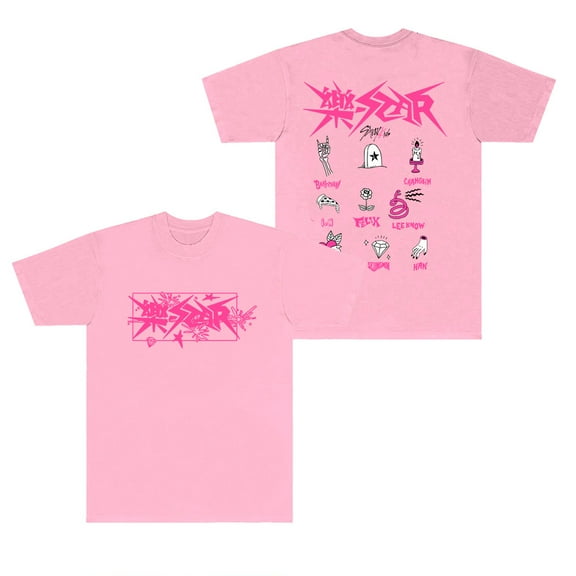 Stray Kids SKZ Tour Tee New Star Logo Merch T-shirts Unisex Fashion Casual KPOP Crewneck Short Sleeve