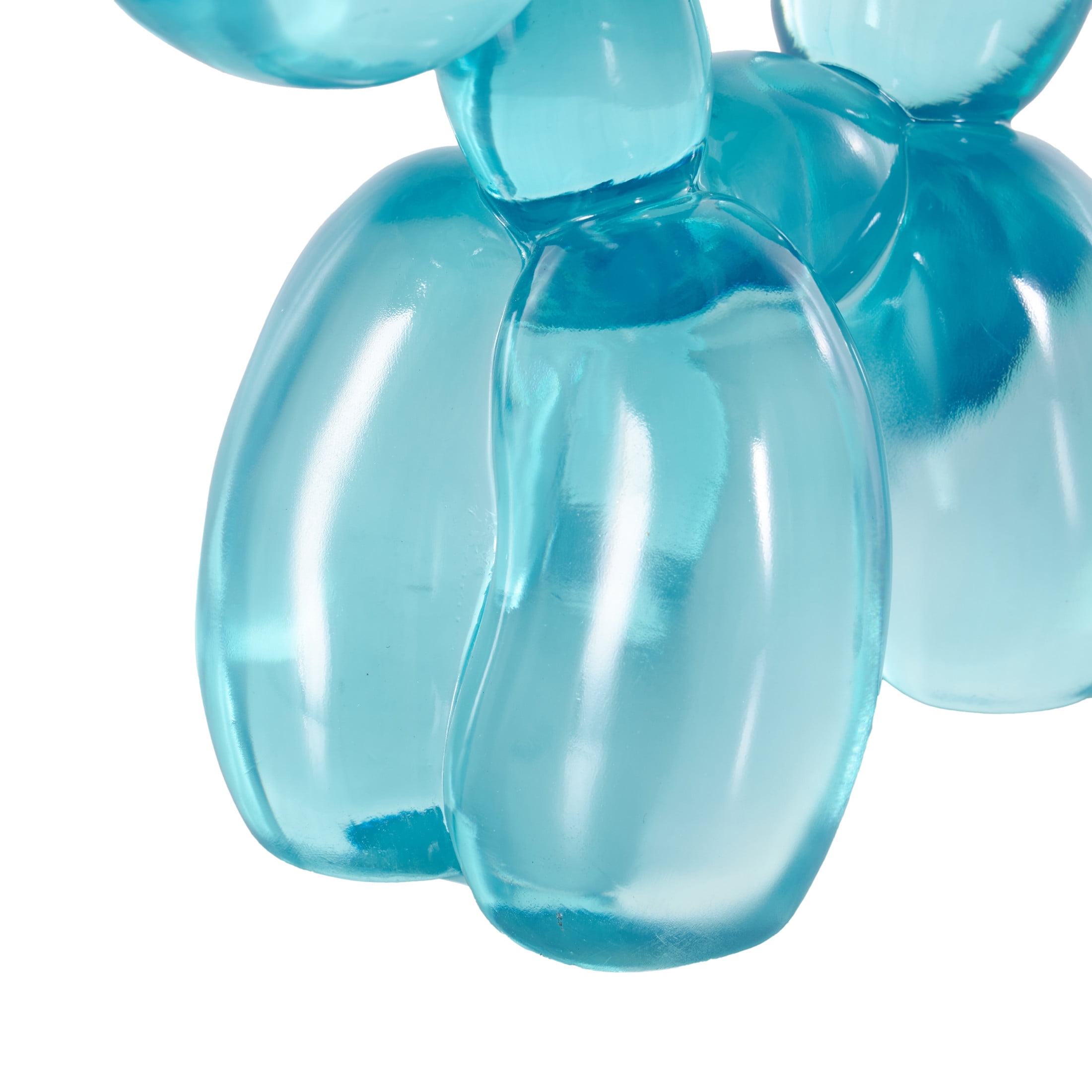 10" x 10" Light Blue Resin Tinted Balloon Dog Sculpture, by DecMode