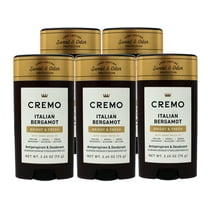 5 Pack - Cremo Italian Bergamot Antiperspirant & Deodorant for Men, Long-Lasting Sweat & Odor Protection, 2.65 OZ