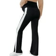 thumbnail image 5 of FNFYFH Maternity Flare Leggings Over the Belly Buttery Soft Pregnancy Wide Leg Yoga Pants Side Striped Activewear Workout Leggings, 5 of 6