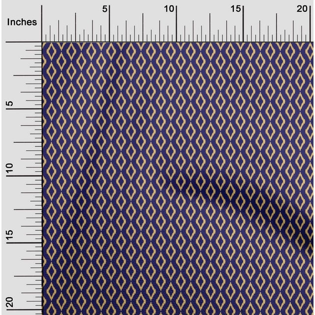 oneOone Cotton Poplin Fabric Geometric Ikat Print Fabric BTY 42 Inch Wide
