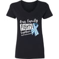 thumbnail image 3 of Inktastic Our Family Fights Together ALS Awareness Women's V-Neck T-Shirt, 3 of 5