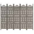 thumbnail image 5 of vidaXL Hand carved 5-Panel Room Divider Grey 200x165 cm Solid Mango Wood, 5 of 5