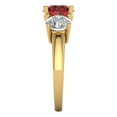 thumbnail image 3 of Clara Pucci 14K Yellow Gold Solid Gold Garnet Three-Stone Anniversary Ring for Women - 3 cttw Round Cut, 3 of 8