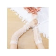 thumbnail image 5 of INSPIRE CHIC Women's Lace Floral Mesh Gloves Female Pearl Bowknot Polka point Wrist Fingerness Length Sleeves for Elegant Bridge Wedding Evening Party White2, 5 of 6